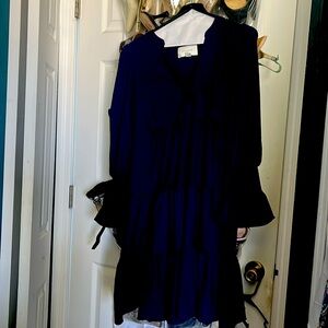Ladies Blue Pomander Place Peasant Dress from Tuckernuck